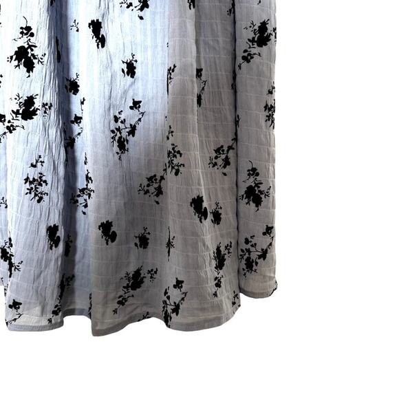 Blue and Black Smocked Summer Dress Midi/Ankle Length Size M/L - Picture 2 of 3